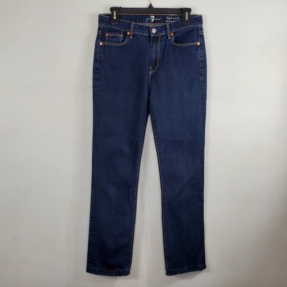 7 FOR ALL MANKIND High Waist Straight Leg Jeans 29 EUC